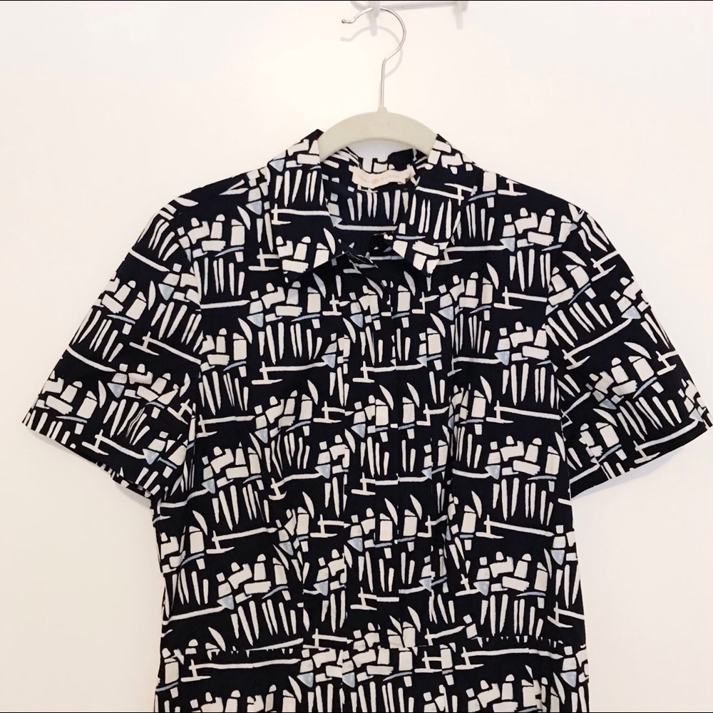 Tory Burch Black and White Patterned Dress